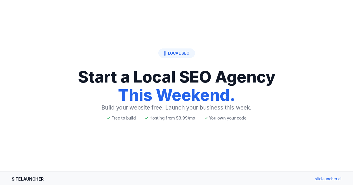 How to Start a Local SEO Agency This Weekend (With Zero Experience)