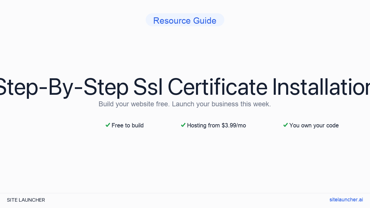 Step-By-Step Ssl Certificate Installation