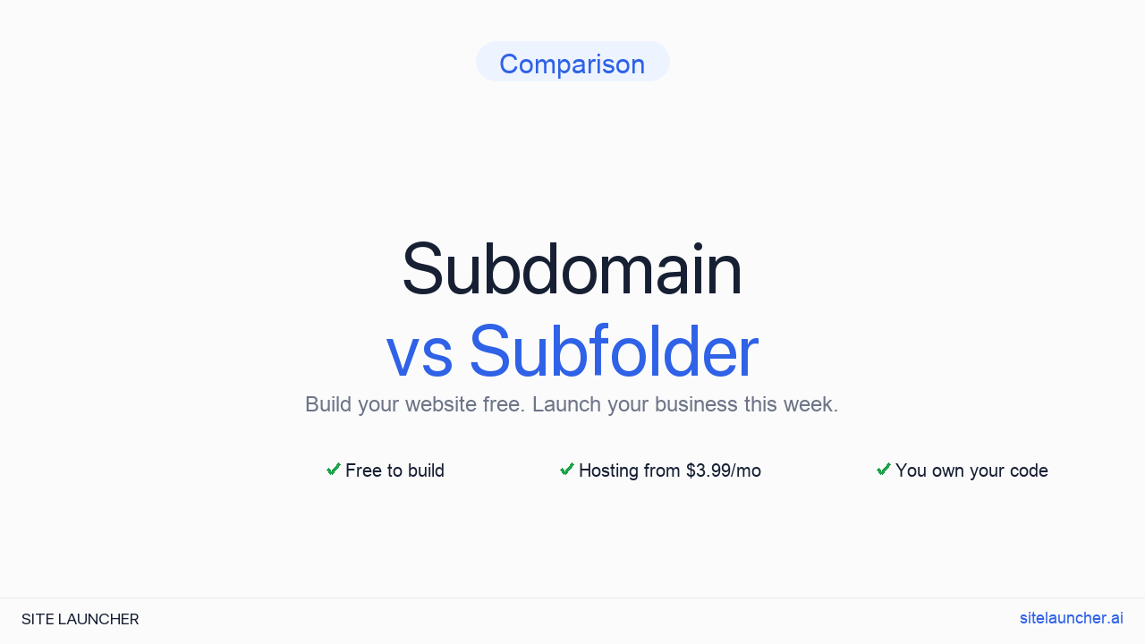 Subdomain vs Subfolder