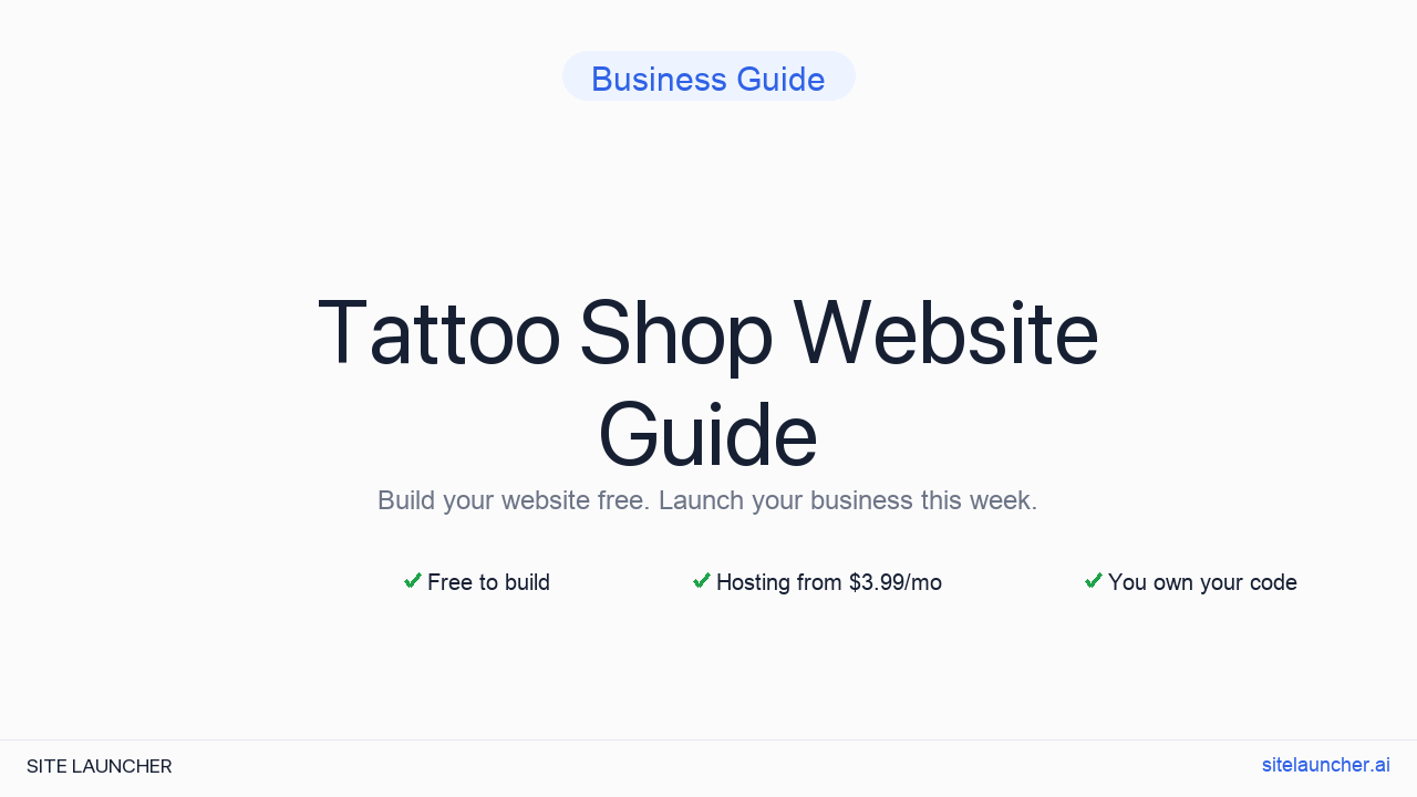How to Build a Website for Your Tattoo Shop (Free, Fast, and Professional)