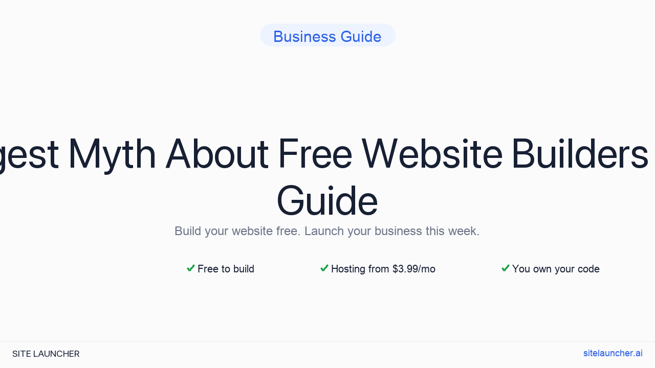 The Biggest Myth About Free Website Builders