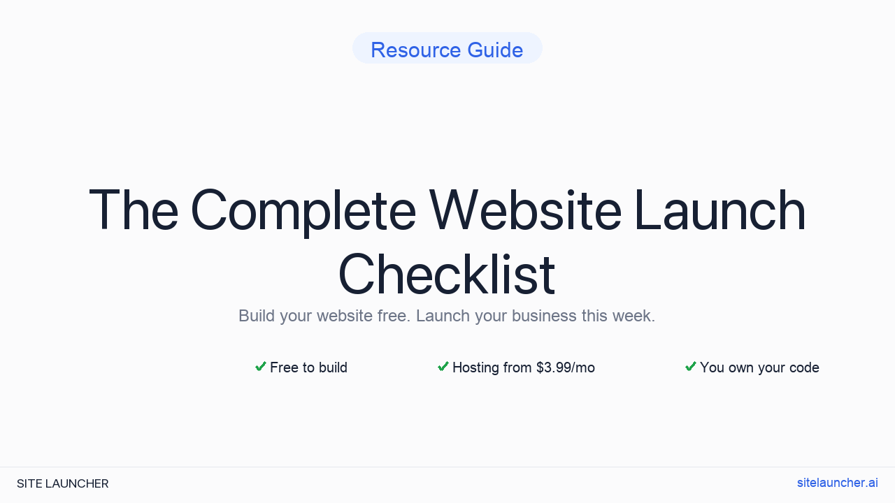 The Complete Website Launch Checklist