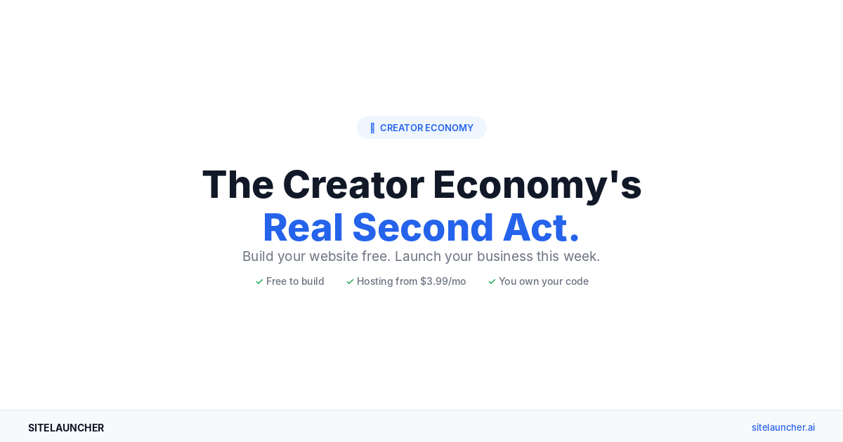 The Creator Economy’s Real Second Act