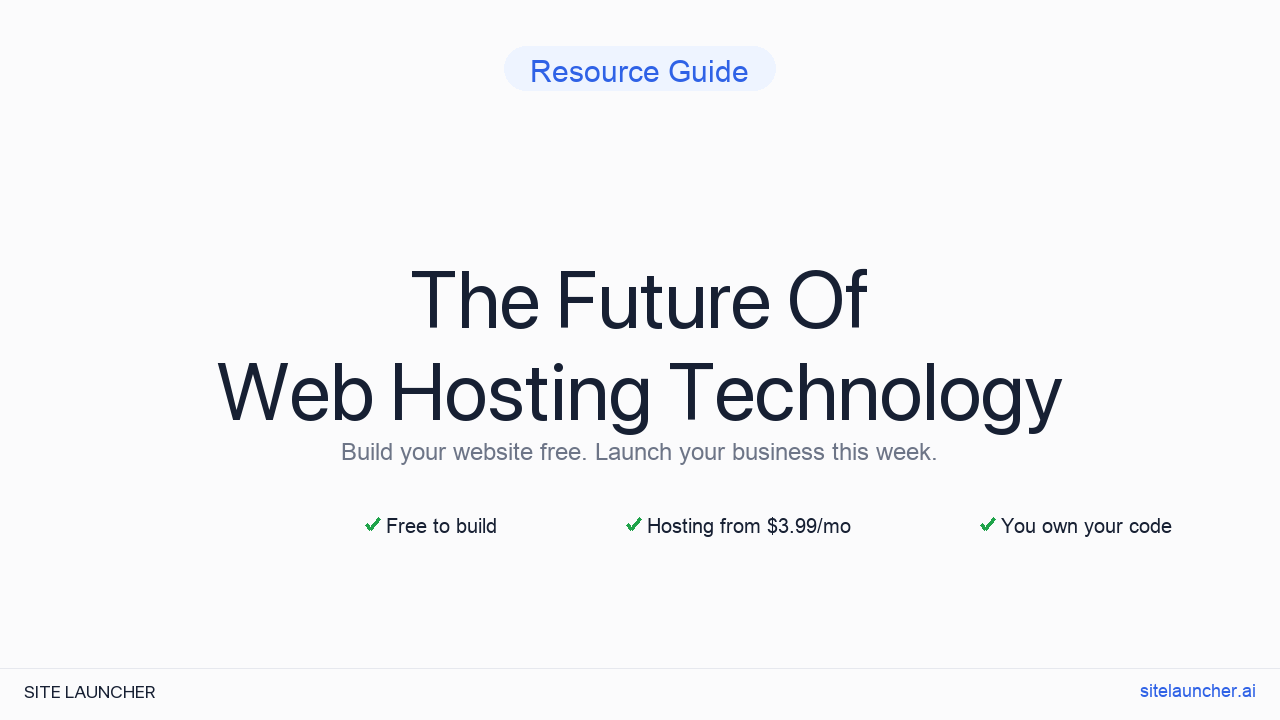 The Future Of Web Hosting Technology