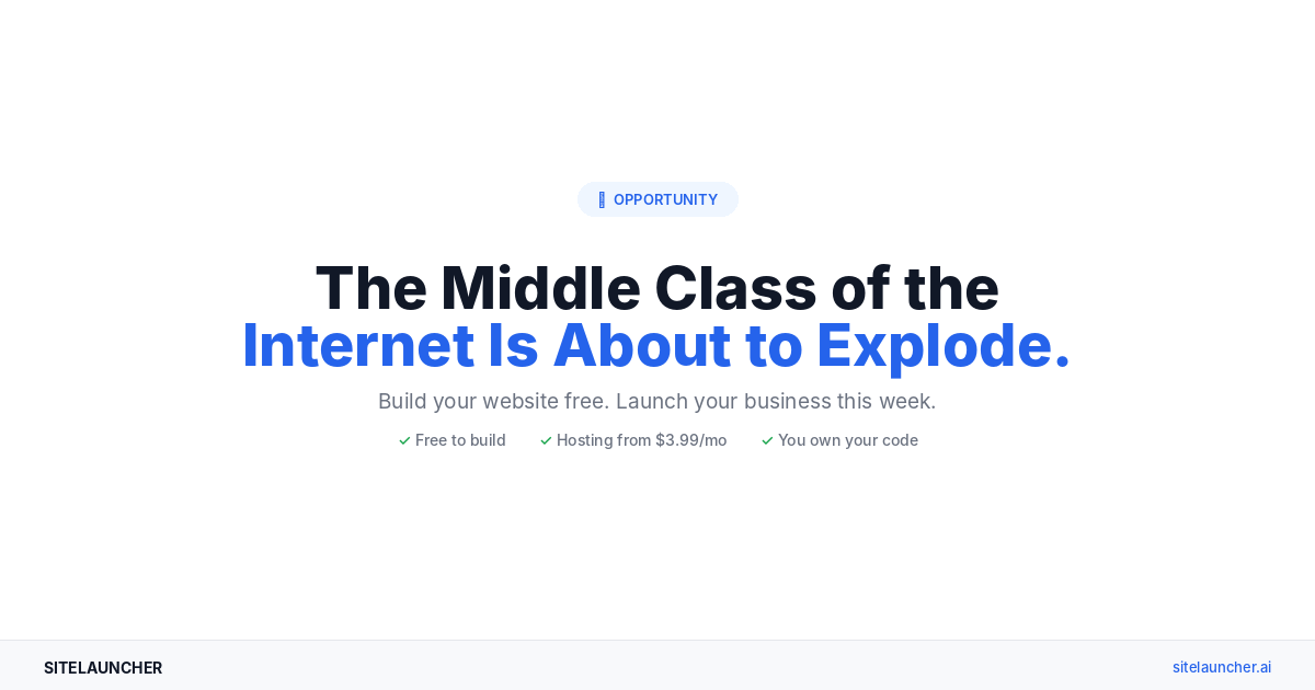 The Middle Class of the Internet Is About to Explode