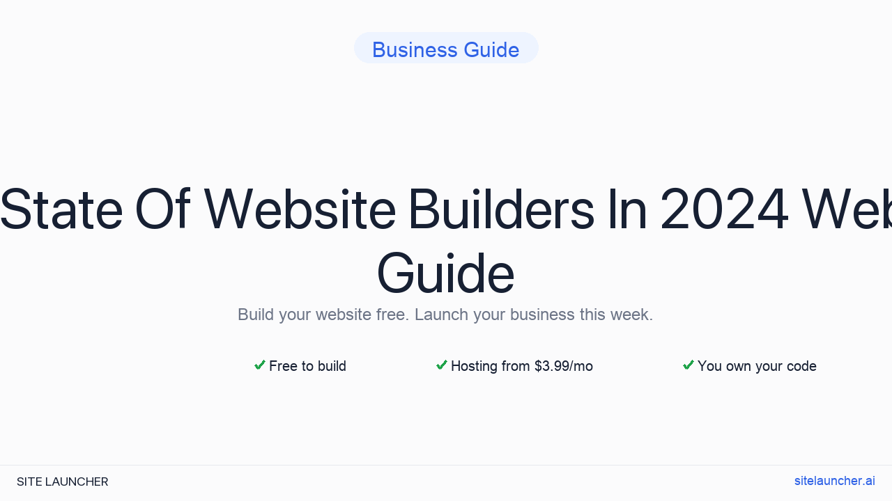The State Of Website Builders In 2024