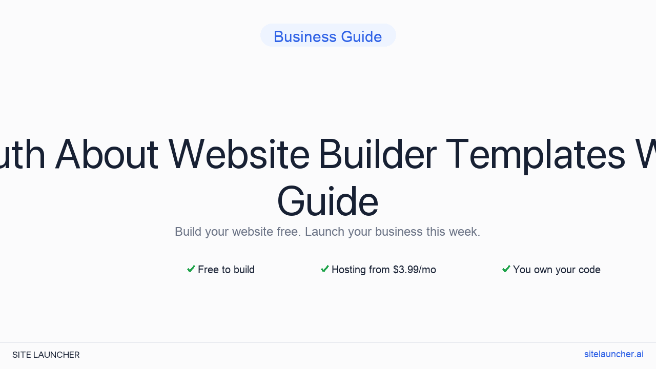 The Truth About Website Builder Templates