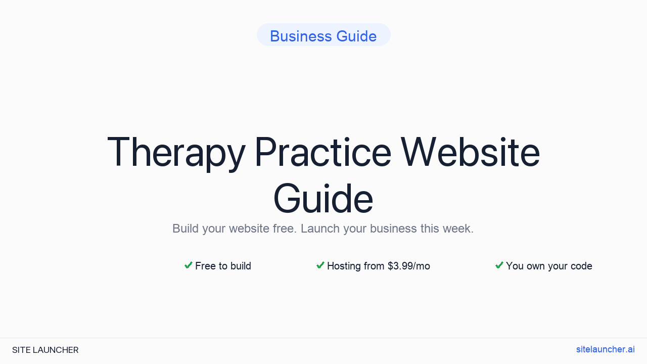 How to Build a Website for Your Therapy Practice (Free, Fast, and Professional)