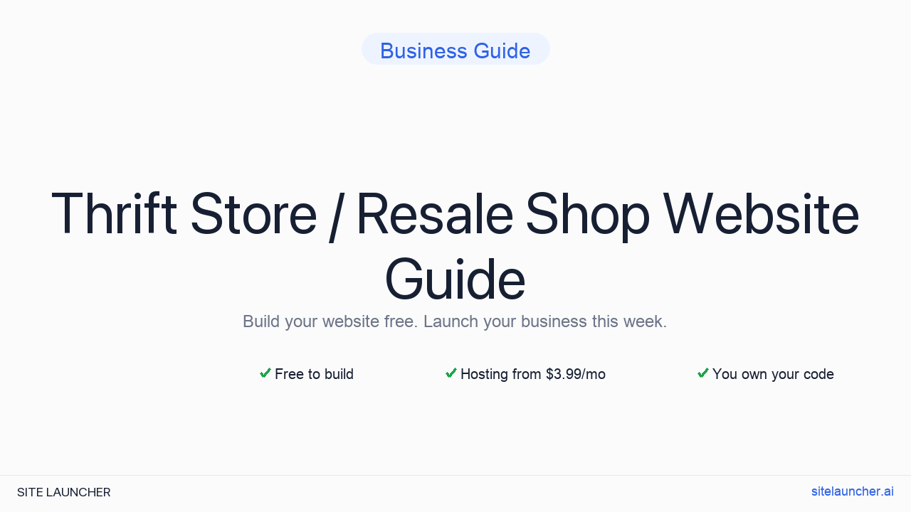 How to Build a Website for Your Thrift Store / Resale Shop (Free, Fast, and Professional)
