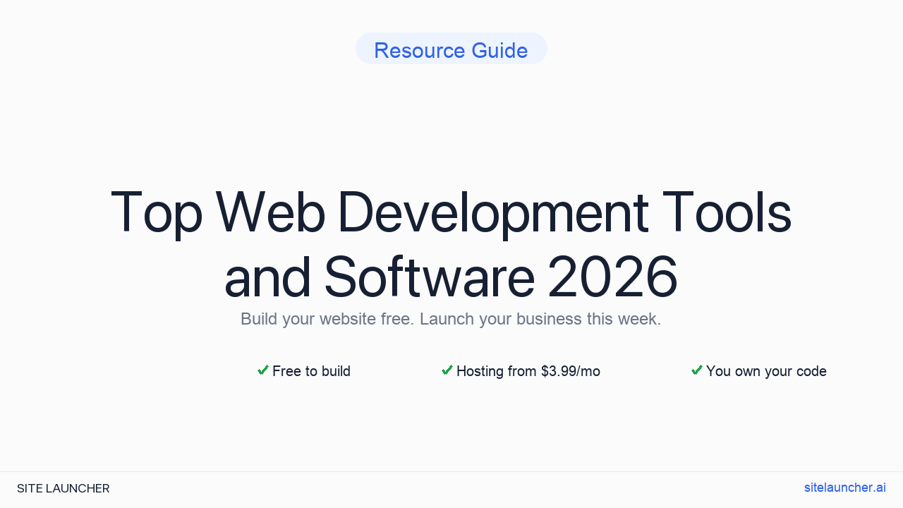 Top Web Development Tools and Software 2026