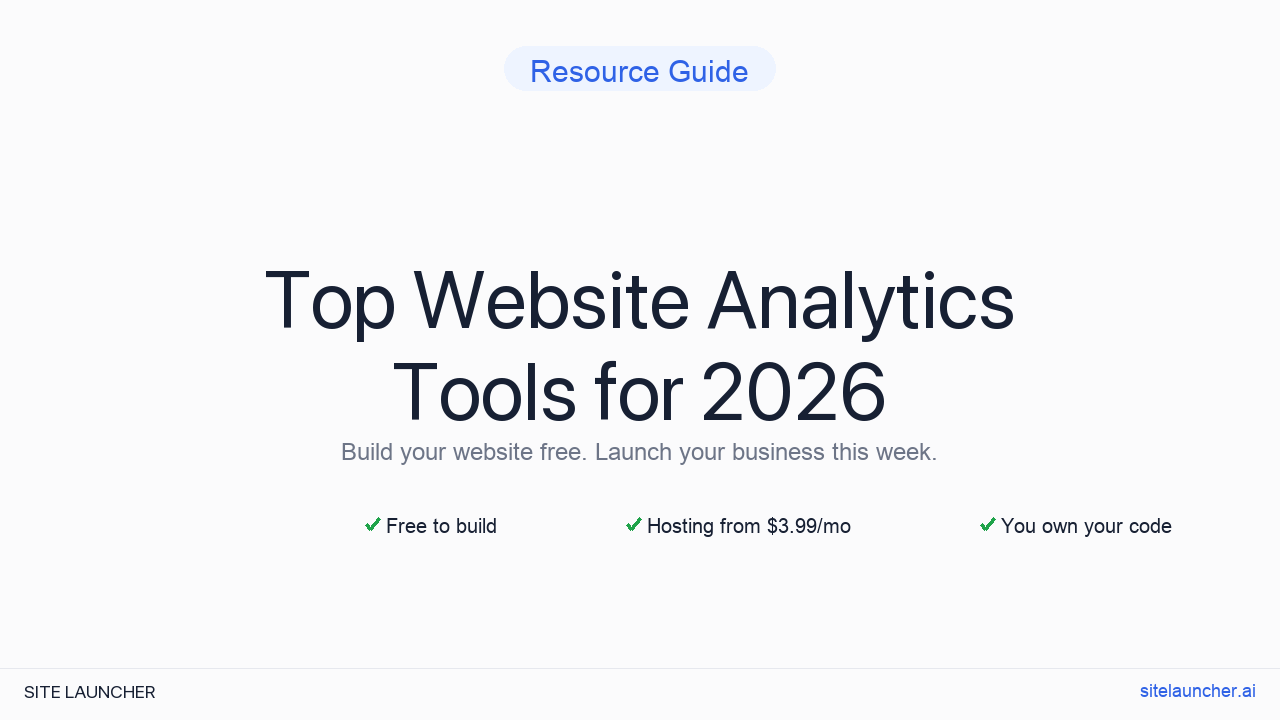 Top Website Analytics Tools for 2026