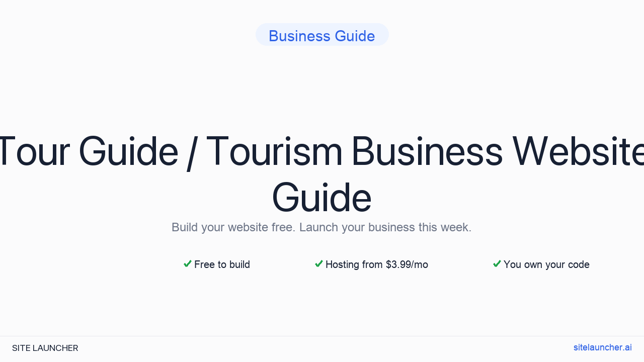 How to Build a Website for Your Tour Guide / Tourism Business (Free, Fast, and Professional)