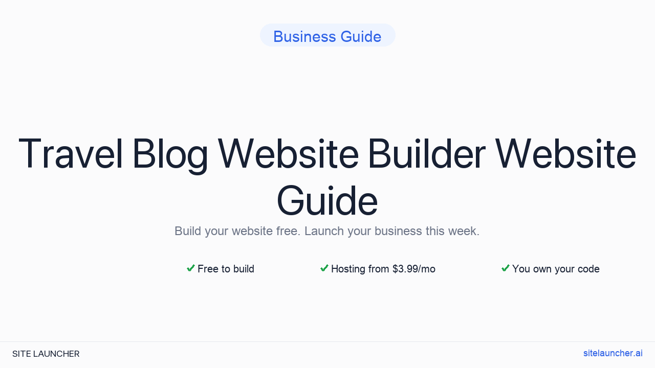 Travel Blog Website Builder