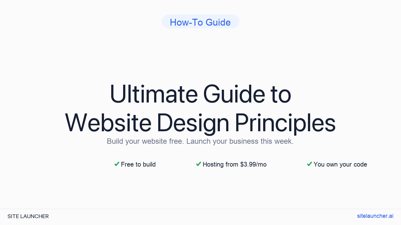Ultimate Guide to Website Design Principles