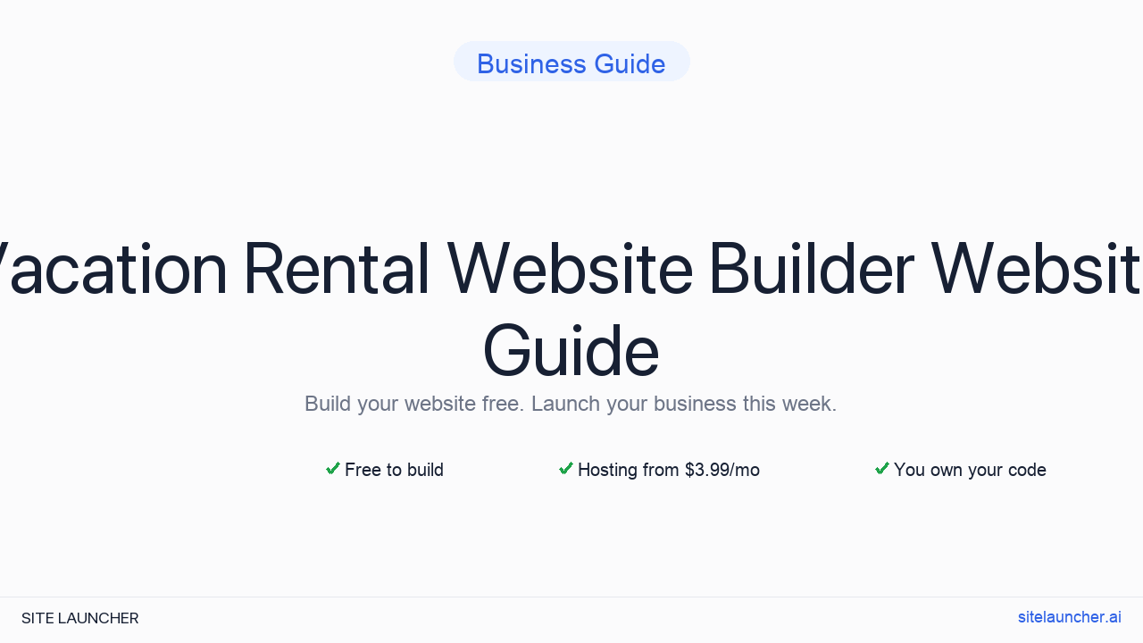 Vacation Rental Website Builder