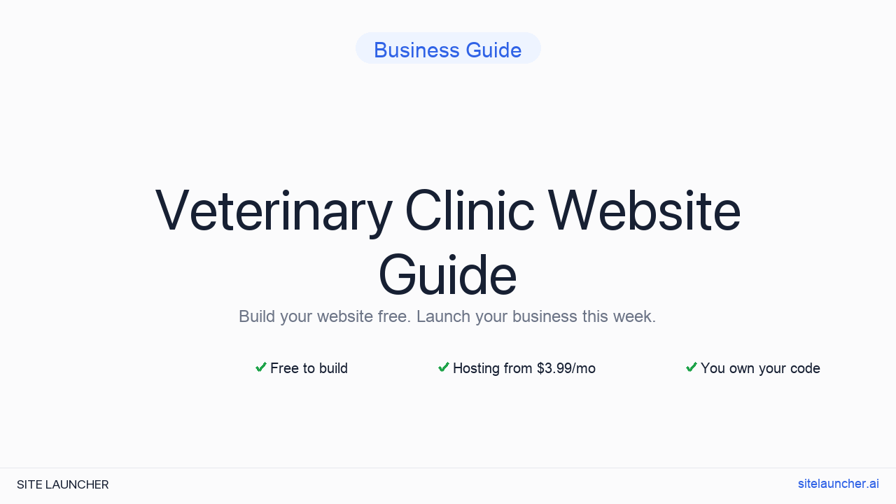 How to Build a Website for Your Veterinary Clinic (Free, Fast, and Professional)