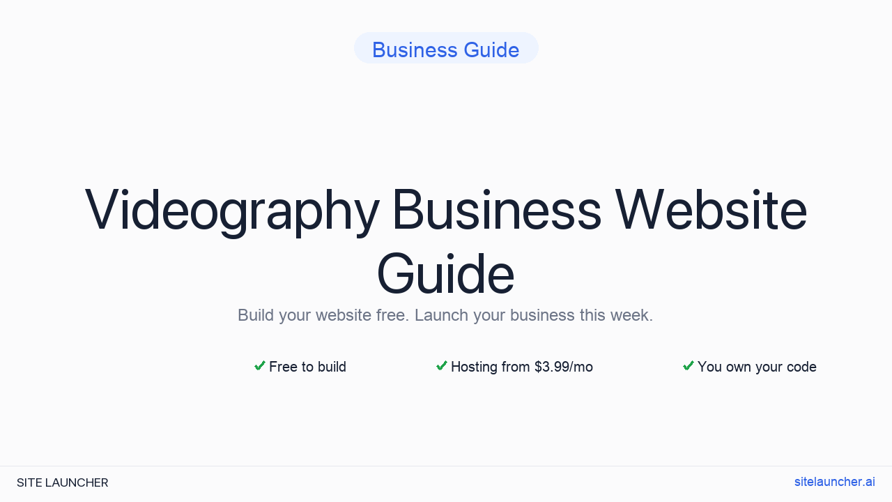 How to Build a Website for Your Videography Business (Free, Fast, and Professional)
