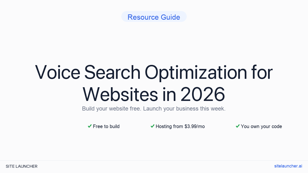 Voice Search Optimization for Websites in 2026