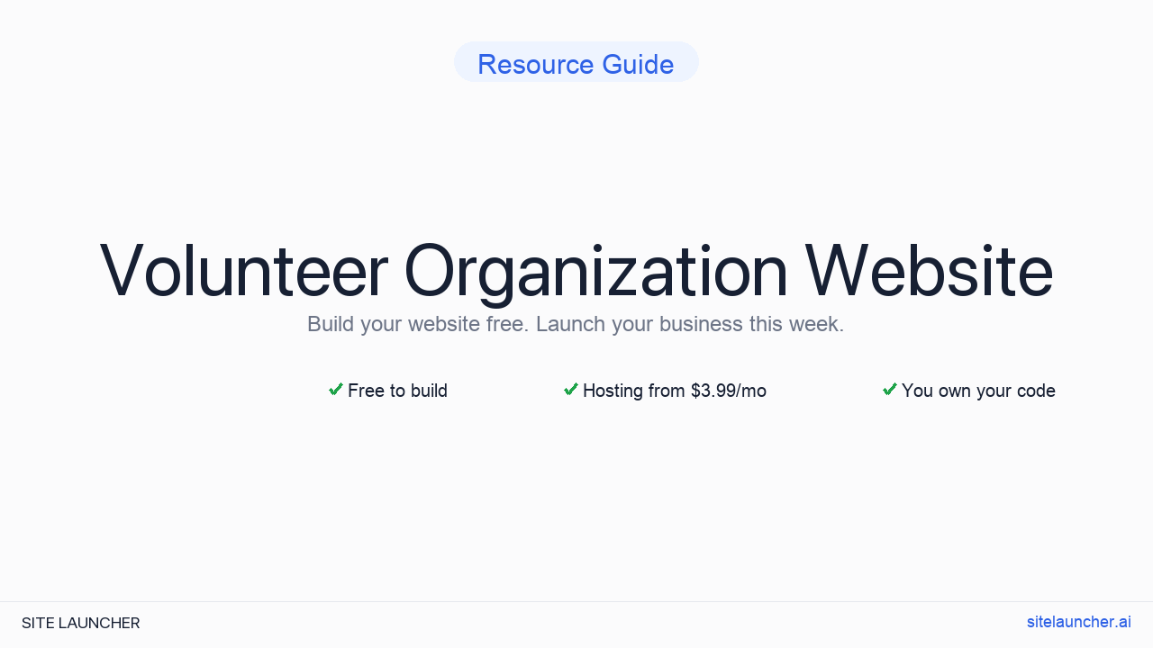 Volunteer Organization Website