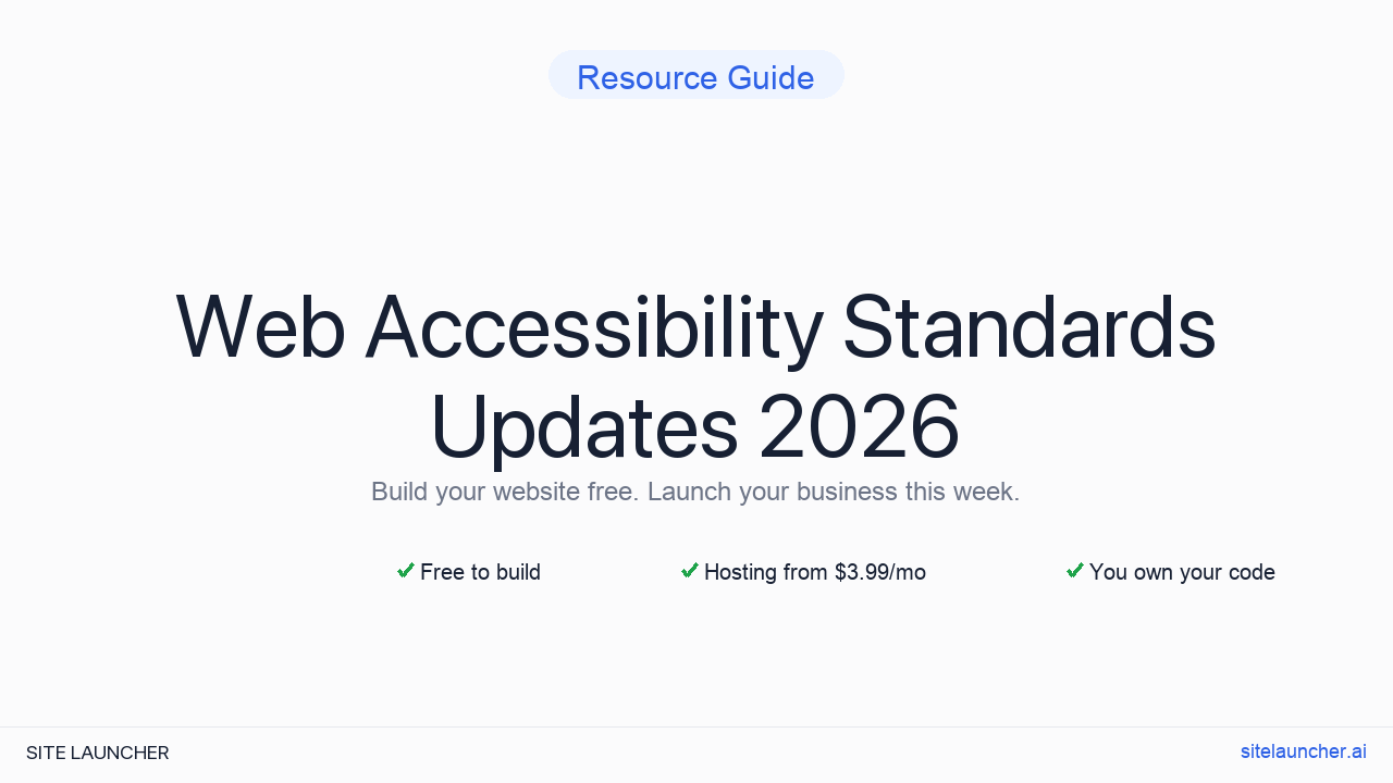 Web Accessibility Standards Updates 2026