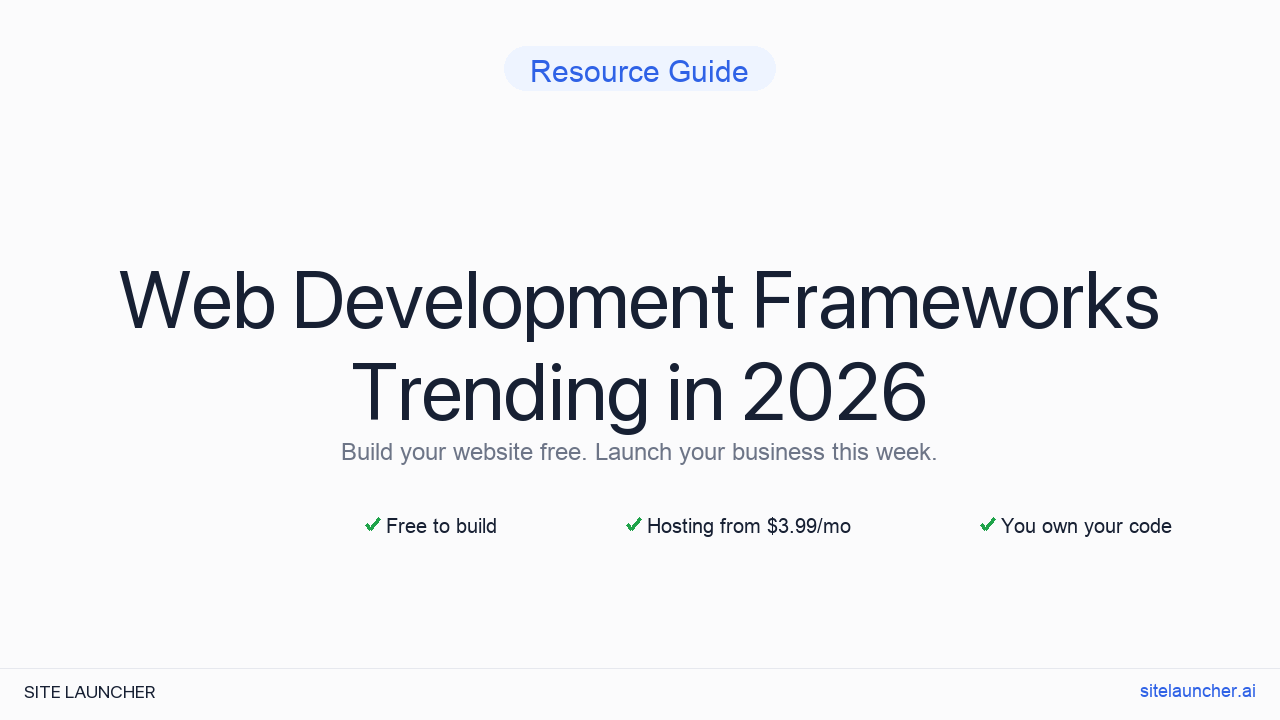Web Development Frameworks Trending in 2026
