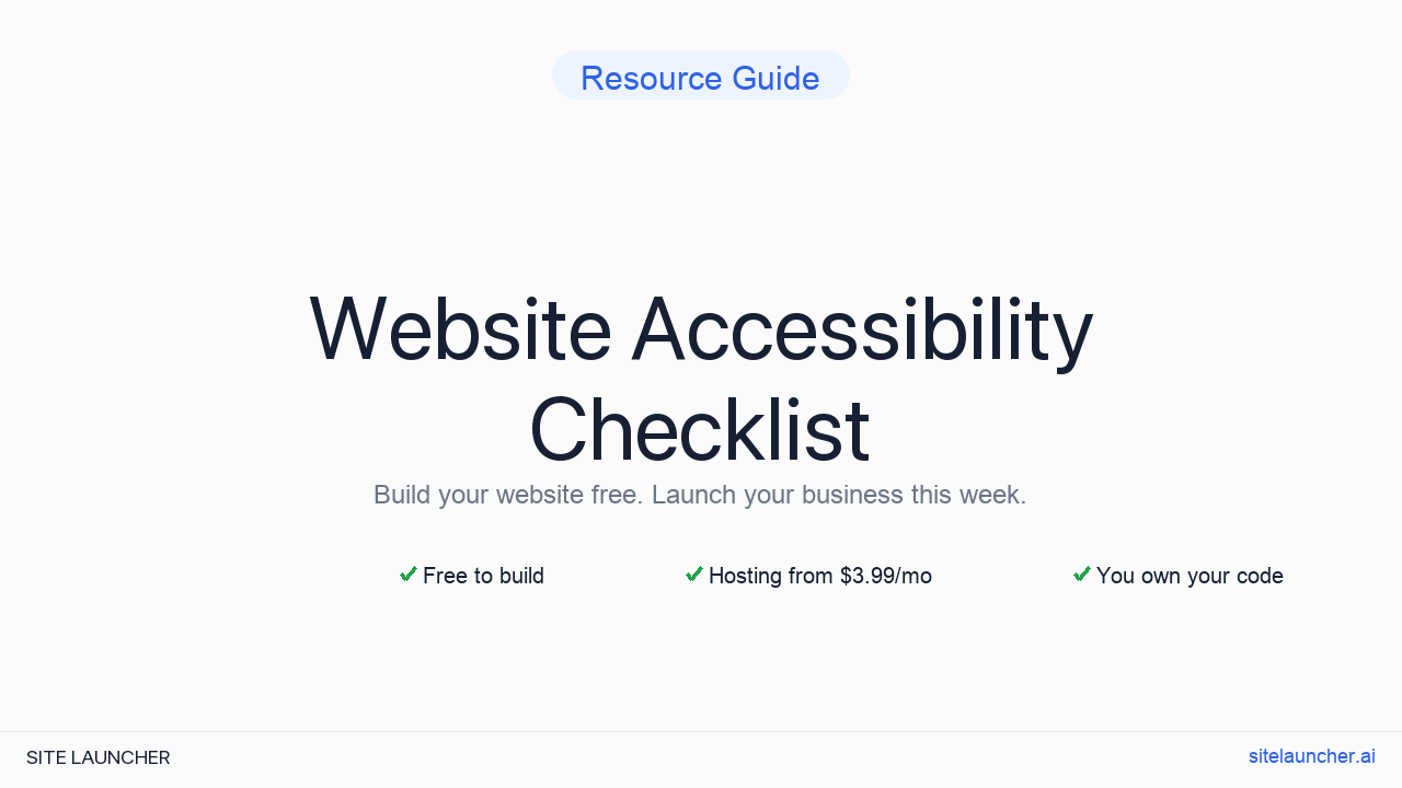 Website Accessibility Checklist
