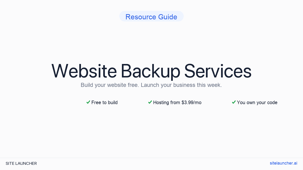 Website Backup Services