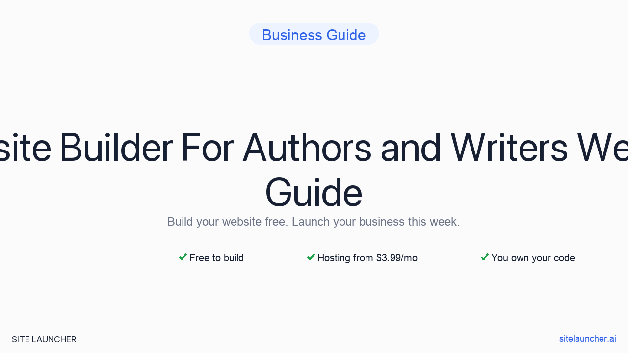 Website Builder For Authors and Writers