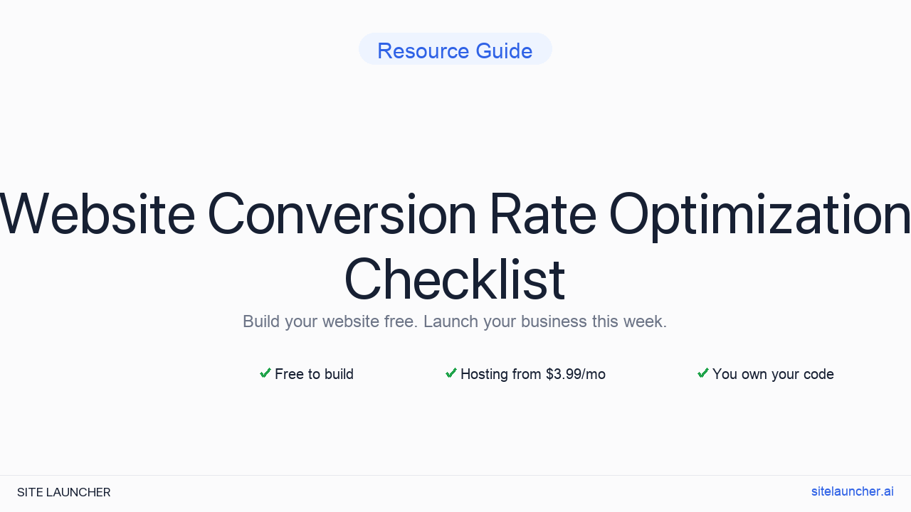 Website Conversion Rate Optimization Checklist