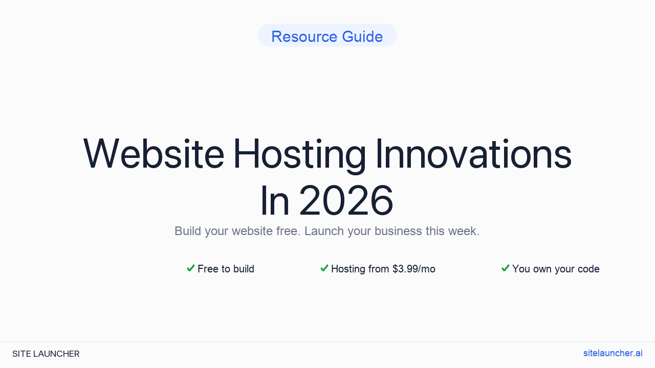 Website Hosting Innovations In 2026