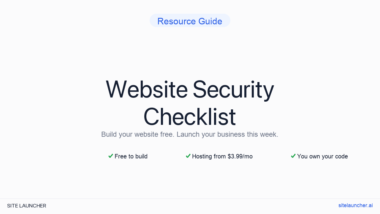 Website Security Checklist