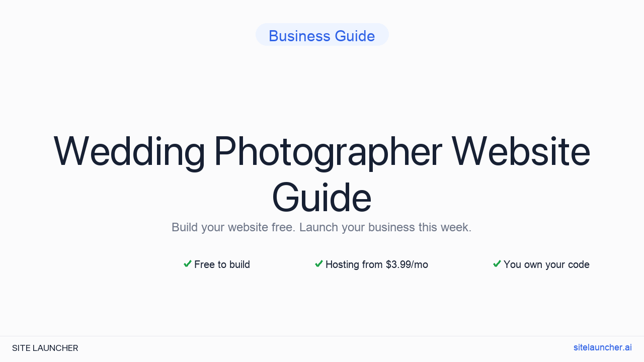How to Build a Website for Your Wedding Photographer (Free, Fast, and Professional)