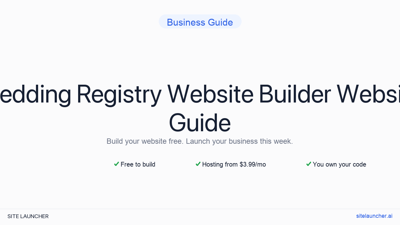 Wedding Registry Website Builder