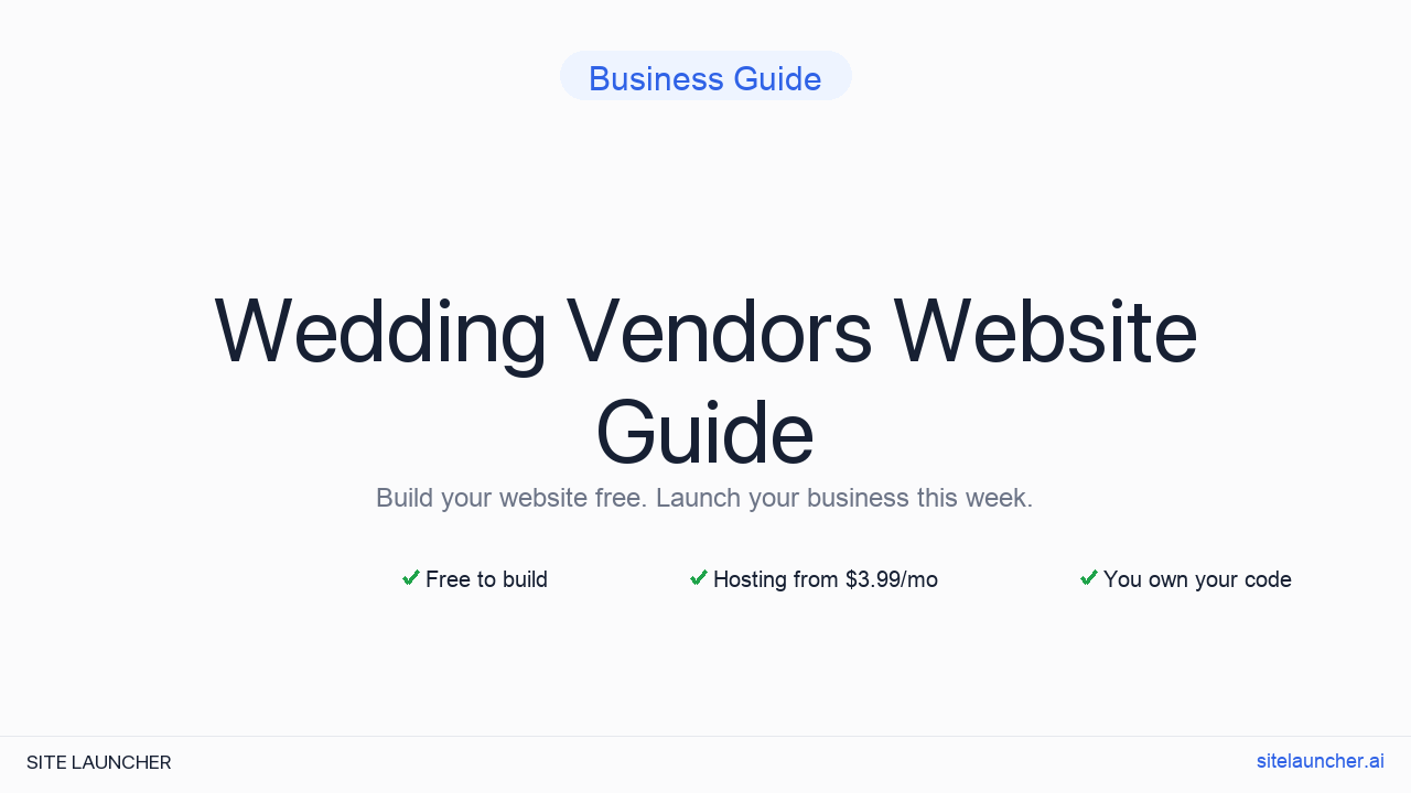 Website For Wedding Vendors