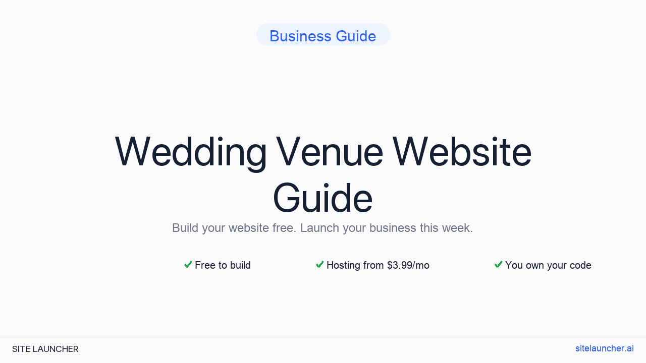 How to Build a Website for Your Wedding Venue (Free, Fast, and Professional)