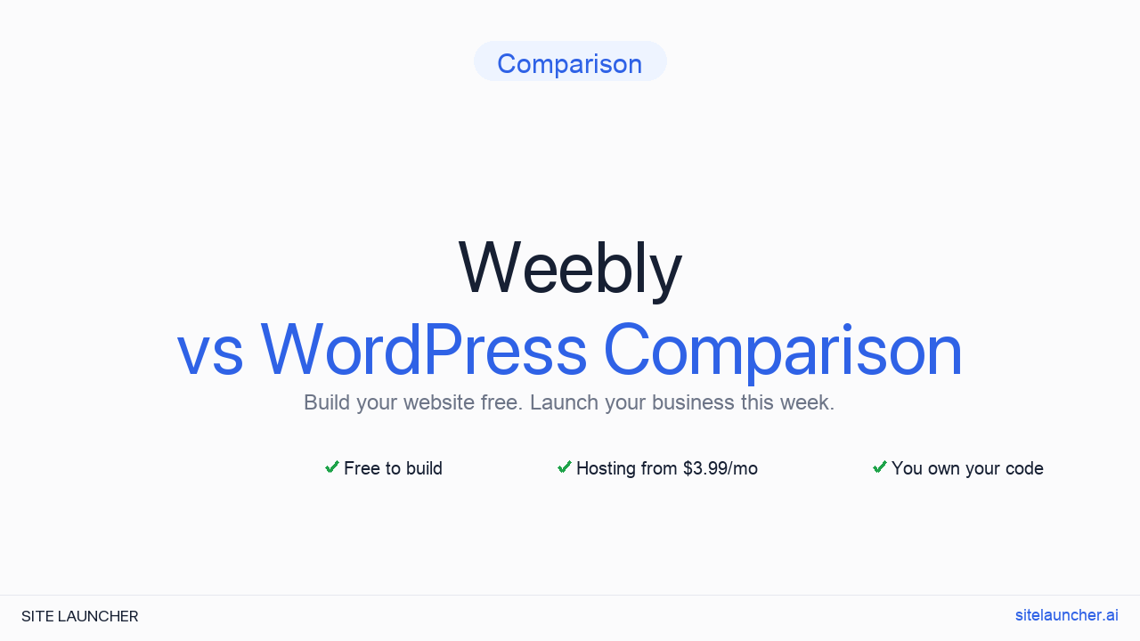 Weebly vs WordPress Comparison