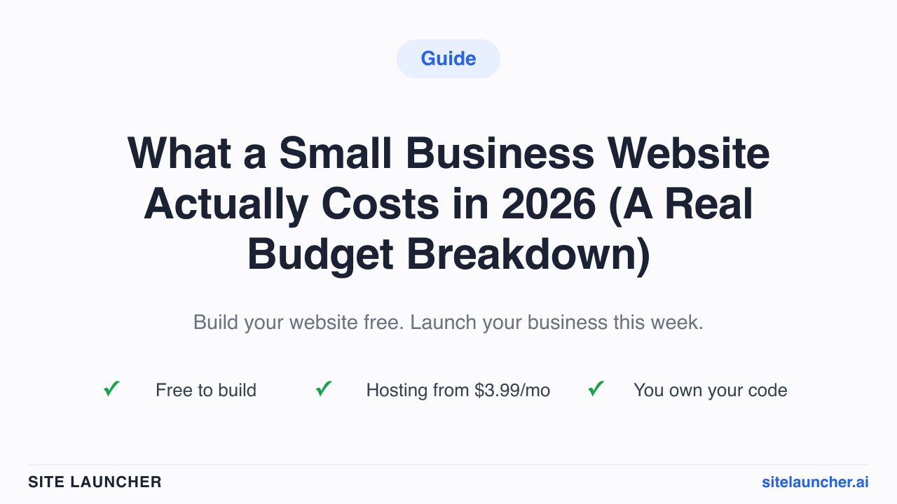 What a Small Business Website Actually Costs in 2026 (A Real Budget Breakdown)