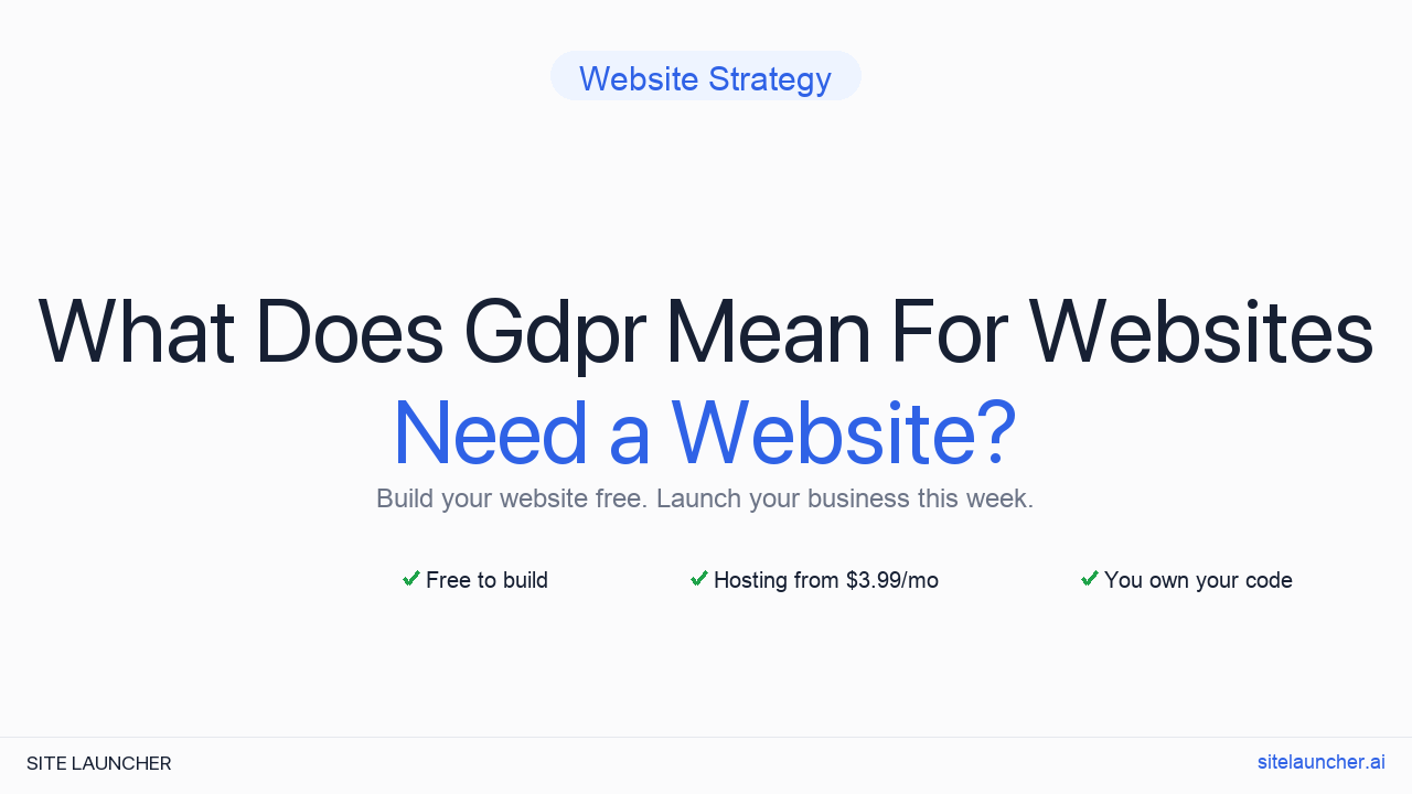 What does GDPR mean for websites