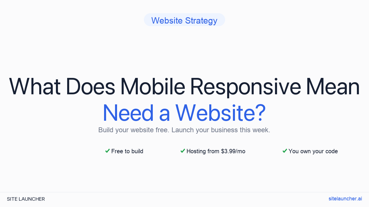 What Does Mobile Responsive Mean