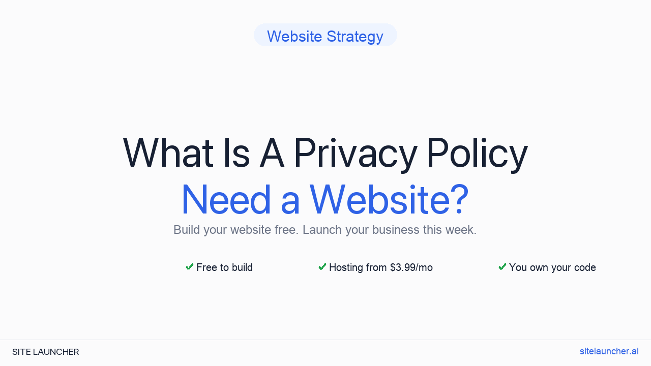 What Is A Privacy Policy