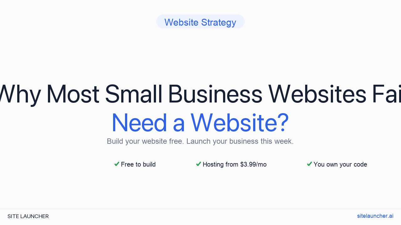 Why Most Small Business Websites Fail