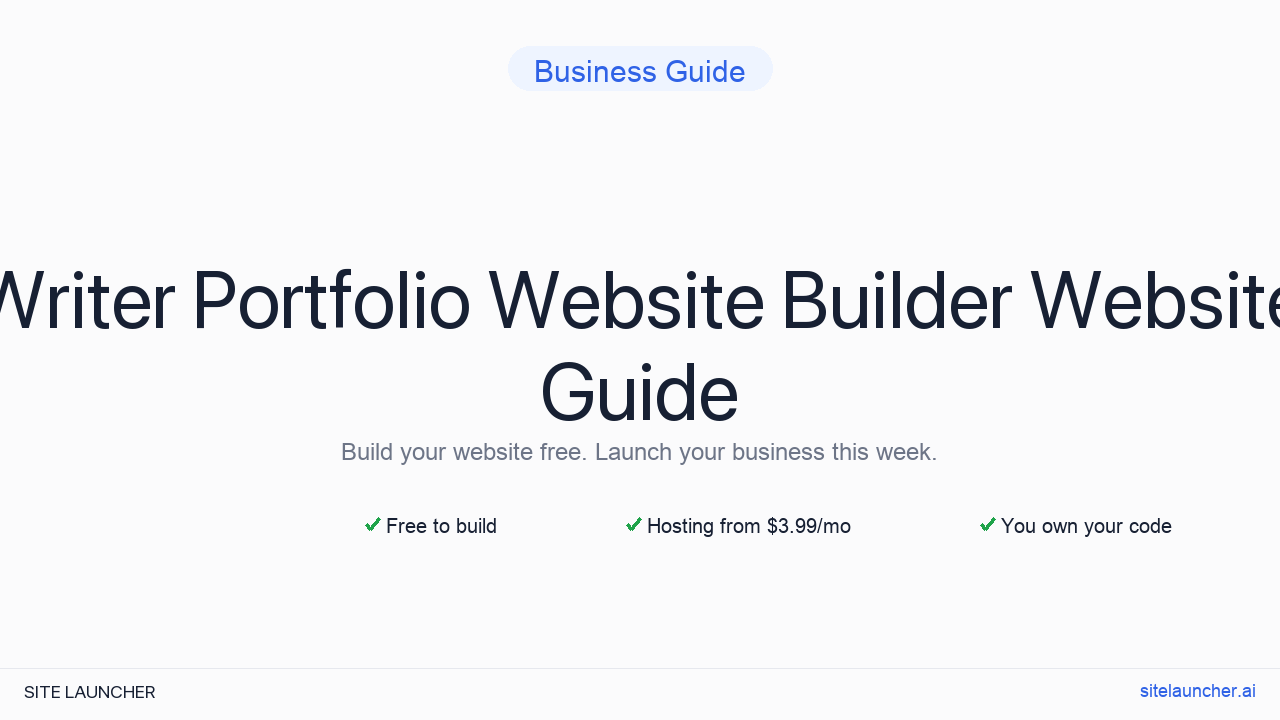 Writer Portfolio Website Builder