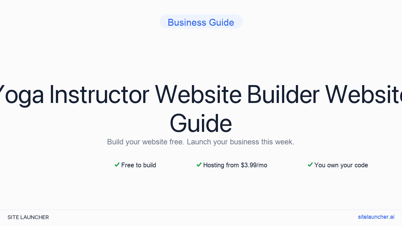 Yoga Instructor Website Builder