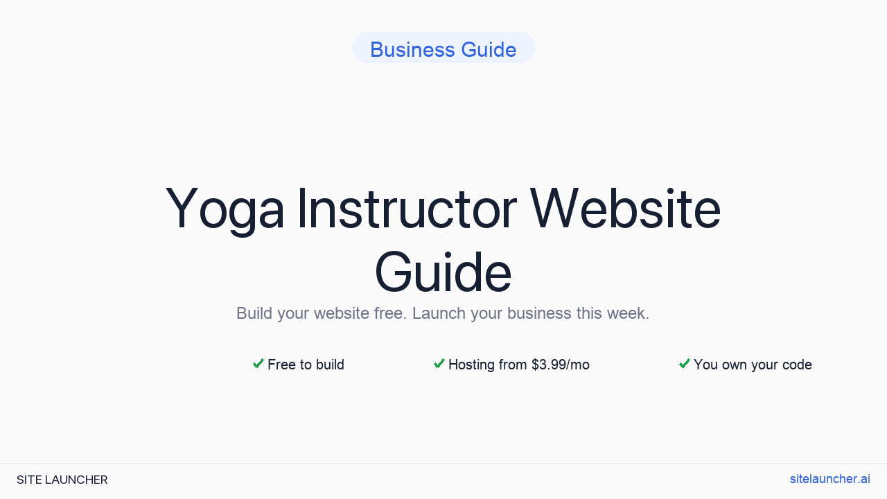 How to Build a Website for Your Yoga Instructor (Private) (Free, Fast, and Professional)