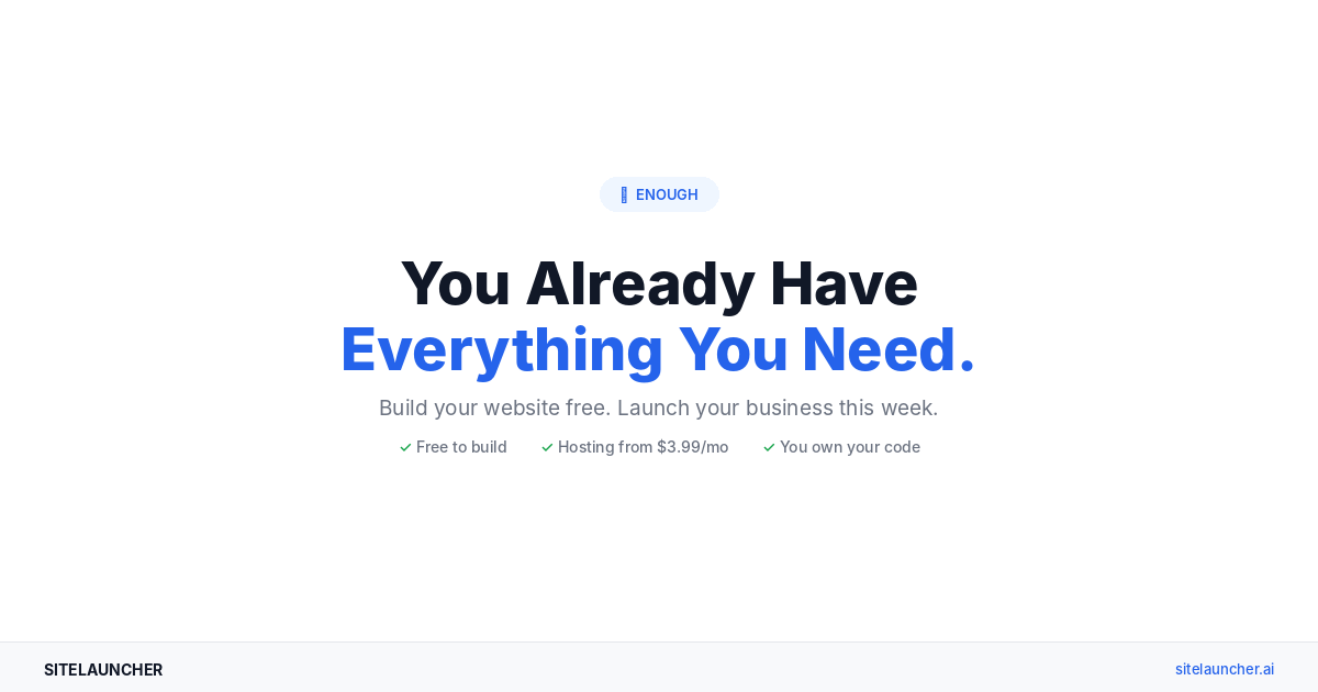 You Already Have Everything You Need